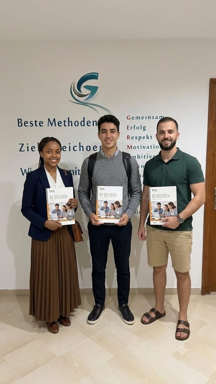 Étudiants préparant l'examen telc B2 Deutsch